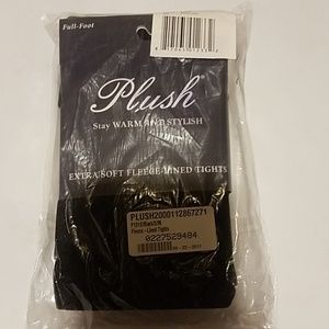 Plush Fleece Lined Black Tights S/M